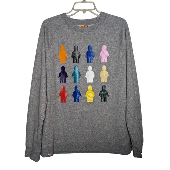 Target Lego long sleeve gray multicolored mini figure graphic Men Sweatshirt M - Picture 1 of 10
